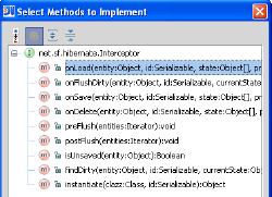 Screenshot of IDEA: methods you can implement