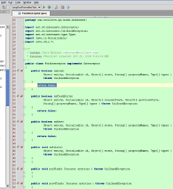 Screenshot of IDEA: empty implementations for a few of the methods